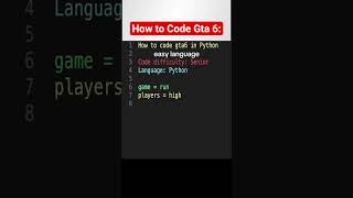 How To Code GTA 6 In Python #python