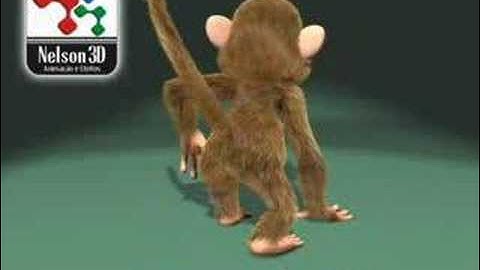 3d furry monkey test rendering turn table