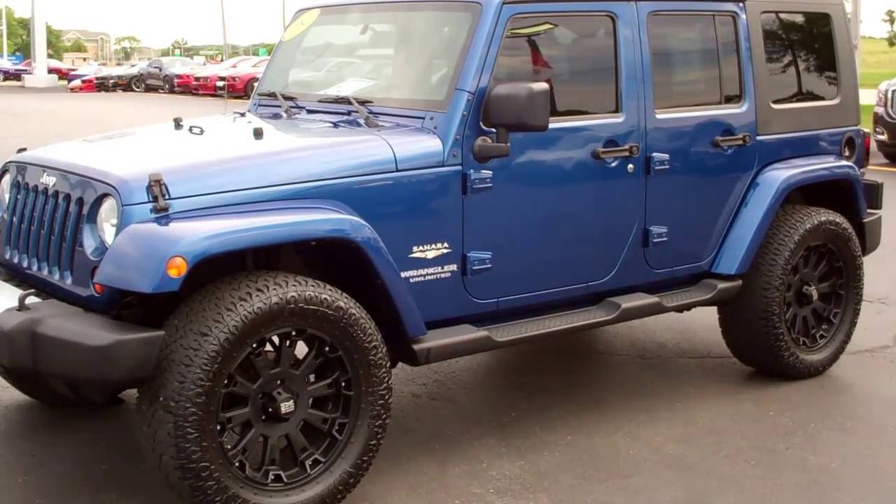 DO THEY MAKE A 2WD WRANGLER? 2009 JEEP WRANGLER 4 DOOR SAHARA DEEP WATER  BLUE TWO WHEEL DRIVE - YouTube