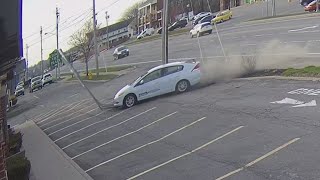95-year-old driver injured after crashing into building at Clover Commons