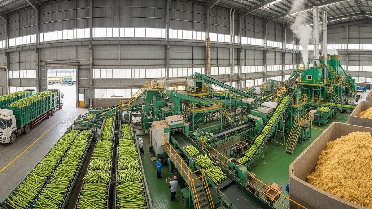 Inside the World’s Largest High-Tech Banana Stem Factory  (Full Process)