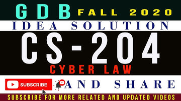 CS204 GDB # 1 Idea Solution Fall 2020 || Cyber Law (CS204) GDB Fall 2020