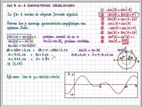 Vwo Wiskunde B H12 Goniometrische Formules - Youtube