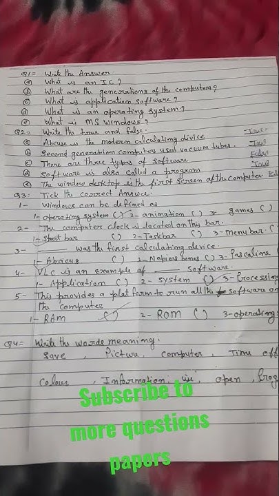 computer basic question paper. - YouTube