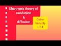 Cyber Security L-14: Shannon's Theory of Confusion & Diffusion 📚 for B.Tech CSE