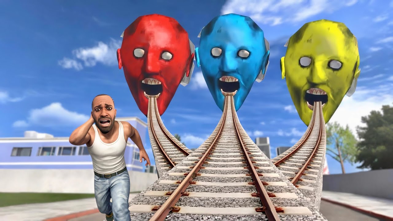 Franklin Found Longest Rail Track To Colorful Granny Head In Indian Bike Driving 3D