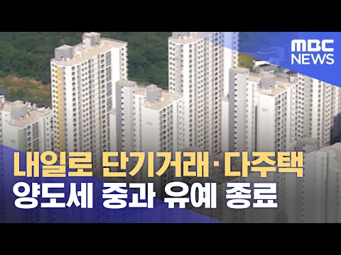 <strong>내일로</strong> 단기거래·다주택 양도세 중과 유예 종료 (2021.05.30/12MBC뉴스)