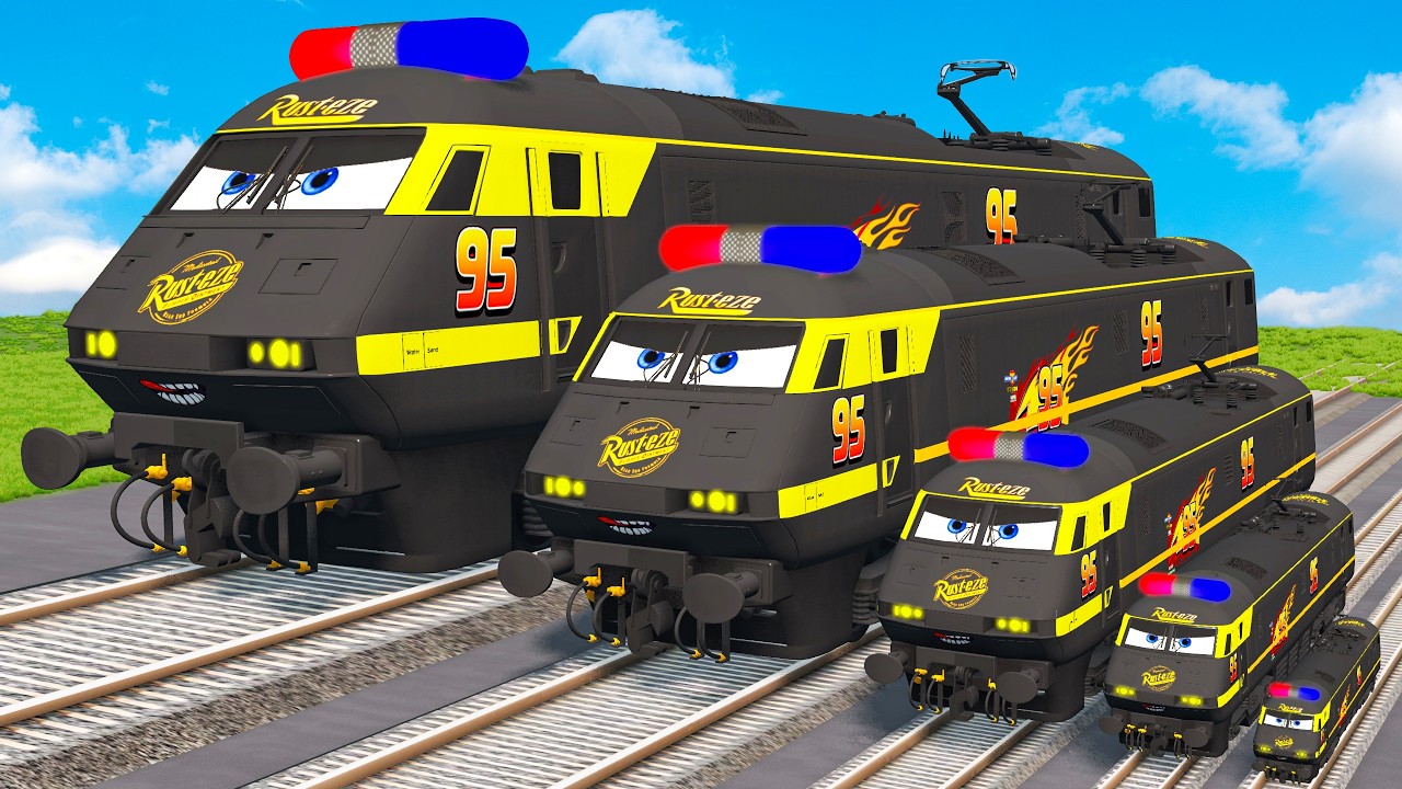 Big & Small McQueen vs Chick Hicks vs Tow Mater vs King Dinoco vs Duch Hudson - BeamNG.Drive #2