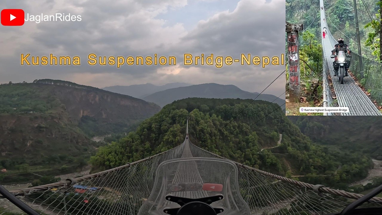 EP 7 Kushma Suspension Bridge Nepal || Khatarnak Bike trip #nepal #suspensionbridge #nepalbiketrip