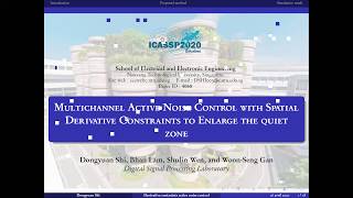 ICASSP2020 presentation :  Shi Dongyuan – Spatial  ANC