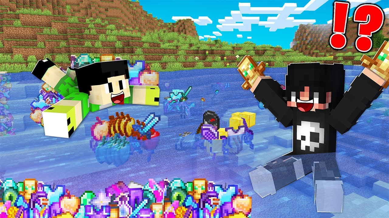 ماين كرافت ولكن السباحة تعطي اشياء اسطورية !!؟