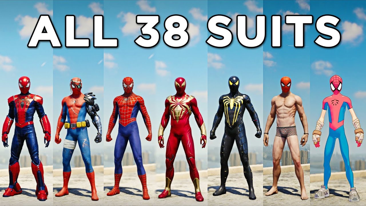 ALL 38 Spider-Man SUITS & COSTUMES - Marvel's Spider-Man PS4 - YouTube