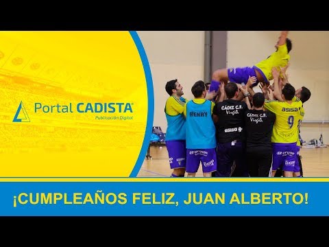 Sorpresa del Cádiz CF Virgili a Juan Alberto por su cumpleaños