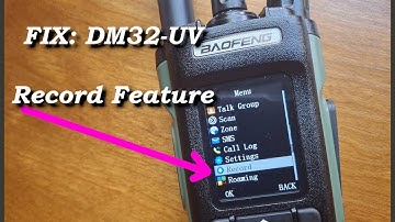 Fix: Baofeng DM32-UV Record Option Enabled using CPS software.