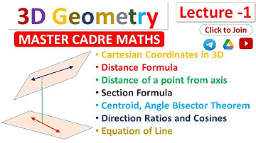 Lecture 1 Three Dimensional Geometry | Master Cadre | Lecturer