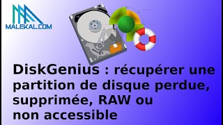 Recuperer Partition De Disque Perdue En Raw Ou Des Fichiers Supprimes Avec Diskgenius Youtube