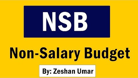Non Salary Budget | NSB | School Fund by Zeshan Umar