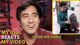 Almost crying || ZACH KING REACTED to my VIDEO!