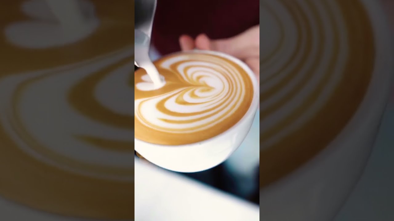 LATTE ART IS LIKE DANCING 💃 #latteart #coffeetutorial #shorts