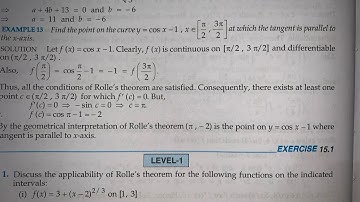 EX 15.1 question no 1 to 2 ROLLES AND MEAN VALUE THEOREM SOLUTIONS OF RD SHARMA FOR CLASS 12 th