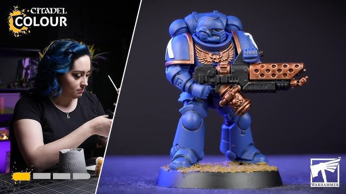 Warhammer 40K starter set - Painting a Space Marine with just 5 paints 