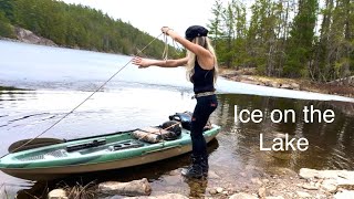 The Wind Pushed me on the Ice!  ~ Alone on a Remote Lake