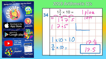 2019 Arithmetic Paper 1 Q34 KS2 SATS