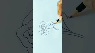Easy Drawing Rose #drawing #art #howtodraw #pendrawing #easydrawing #flowers #sketch #shorts