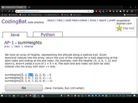 sumHeights CodingBat question