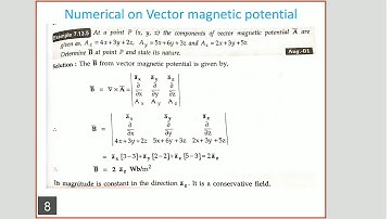 Numerical on vector magnetic potential