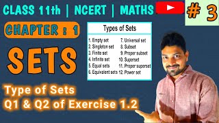 Class 11 - Chapter 1 – Sets (Basics and Q.1, Q.2 of Exercise 1.2) – NCERT Mathematics – Video 3