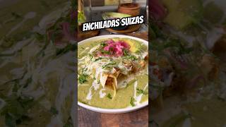 ENCHILADAS SUIZAS CON SALSA VERDE ASADA!                         #shorts #reels #food