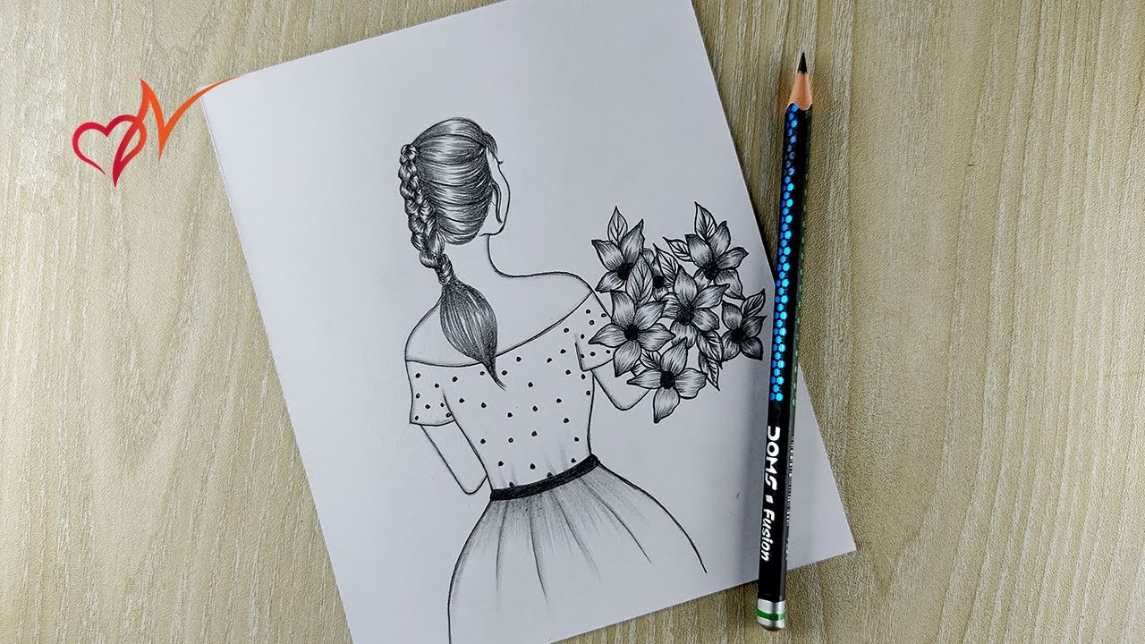 Flower girl aesthetic drawing HD wallpapers | Pxfuel