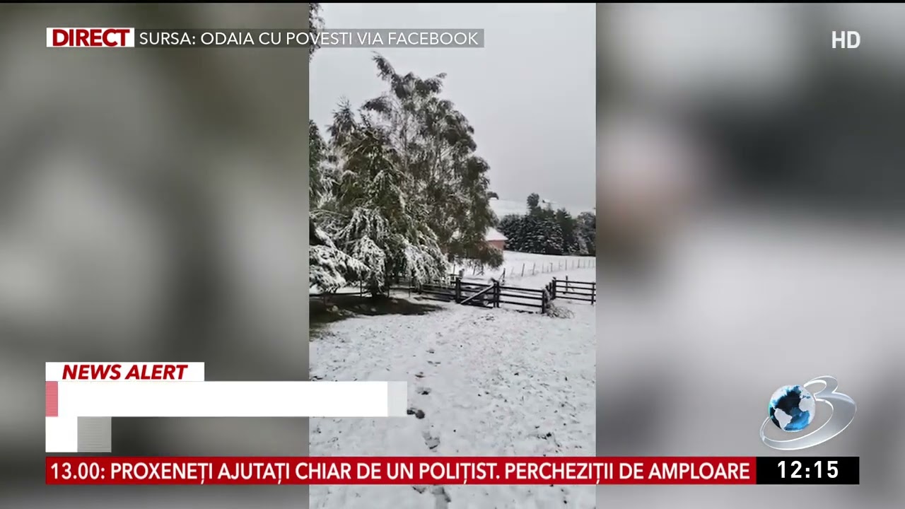 Prima zăpadă abundentă din România. Ninge puternic la munte