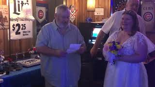 Nancy and Chris's wedding at Duffy's Tavern in Galesburg, IL, on Cub's opening day, March 26 - Seven