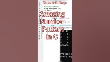 Patterns In C | Expert College #youtubeshorts #coding #cprogramming #clanguage #shorts