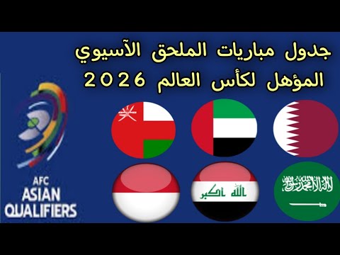 بالمواعيد جدول مباريات الملحق الآسيوي المؤهل لكأس العالم 2026