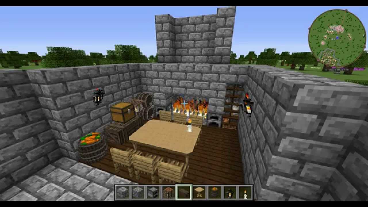 Modded Minecraft Tutorials ep.2 medieval kitchen - YouTube