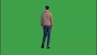 Man walking green screen