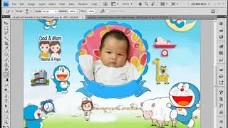 CARA MEMBUAT DESAIN BIODATA BAYI TEMA DORAEMON #amandaediting