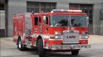LAFD Engine 81 & Rescue 81 (reserve) Responding