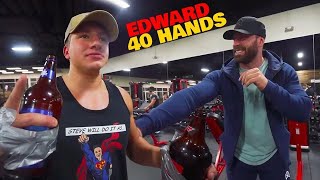 Edward 40 Hands In The Gym Challenge! - Deleted Stevewilldoit Video Wealth