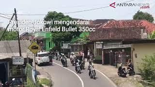 ANTARANEWS - Jokowi mengendarai motor Royal Enfield Bullet 350 cc