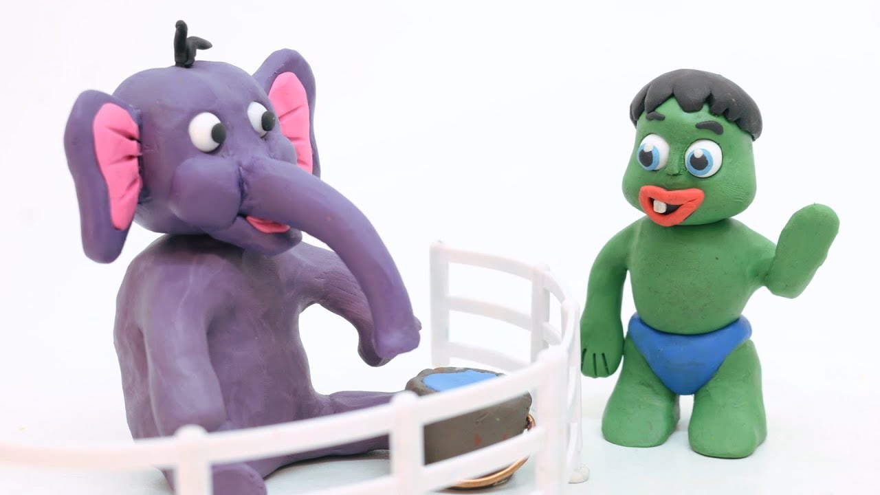 GREEN BABY ZOO Time Stop Motion Toddlers Play Doh Animations - YouTube