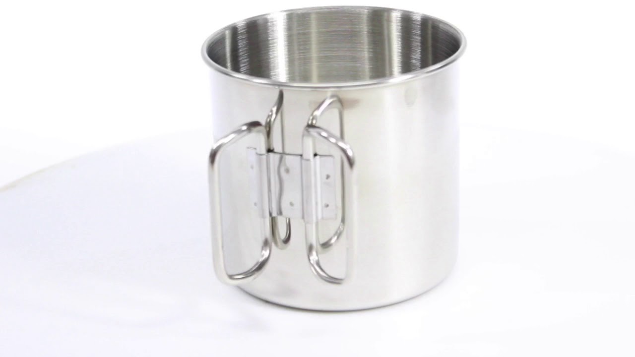 Cup With Folding Handles, Stainless Steel