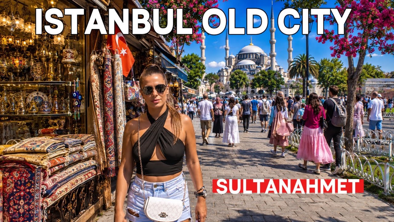 Istanbul Turkey 4K Walking Tour | Sultanahmet, Blue Mosque, Bazaars & Tourist Crowds