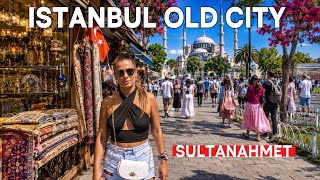 Istanbul Turkey 4K Walking Tour | Sultanahmet, Blue Mosque, Bazaars & Tourist Crowds