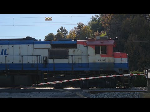 화물열차 통과 문닫힌 연화건널목 경부선