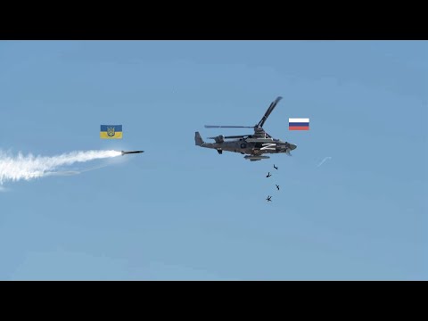 Korkunç an! Rus Kamov Ka-50 savaş helikopterinin mürettebatı füzelerden kurtulmak için atlıyor