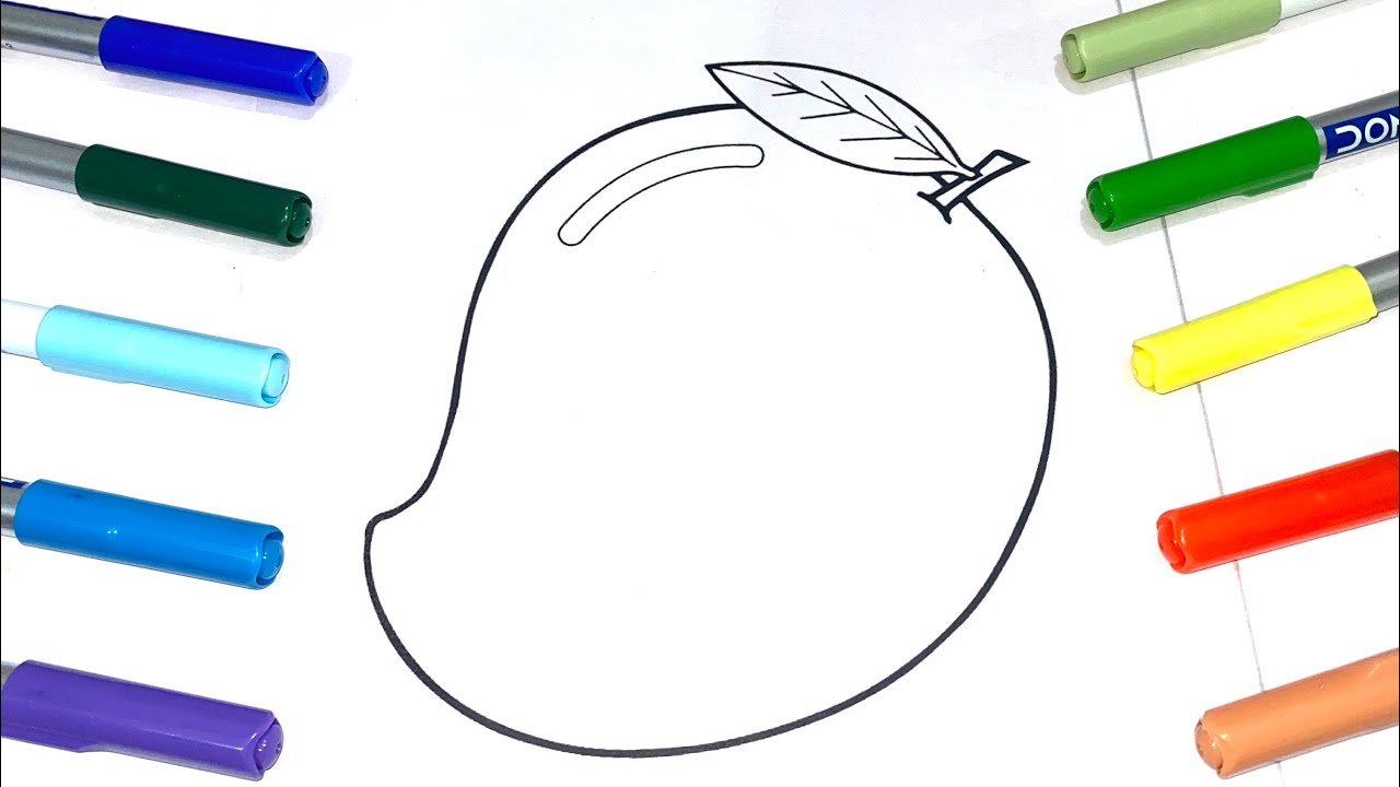 आ से आम 🥭 colouring and painting for kids and toddlers. Nisha colouring ...